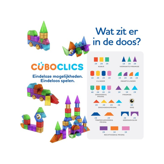CuboClics Magnetische Bouwblokken Creative Pack 64 Stuks
