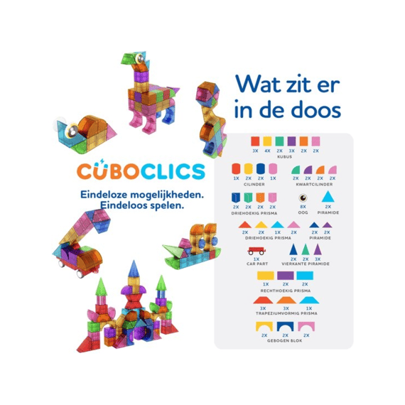 Cubo Clics Magnetische Bouwblokken Creative Pack 85 Stuks