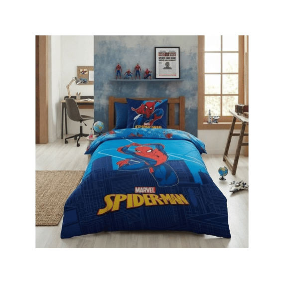 Spiderman Dekbedovertrek Polykatoen 140x200cm + 65x65cm