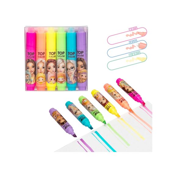 Topmodel Uitgumbare Mini Tekstmarker 6stuks