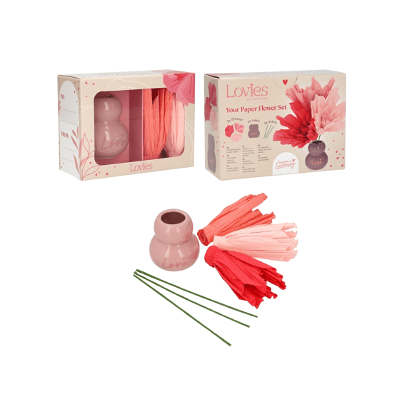 Lovies Vaas Met Bloemen Set Assortiment