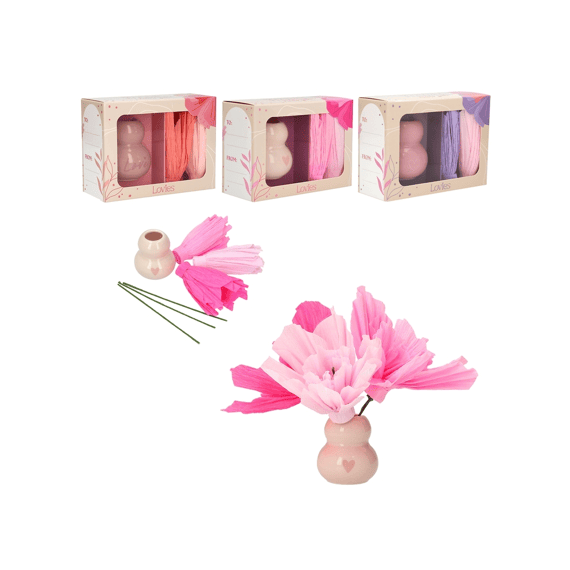 Lovies Vaas Met Bloemen Set Assortiment