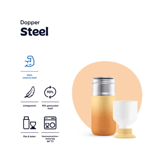 Dopper Steel Drinkfles 350ml Sunrise Yellow
