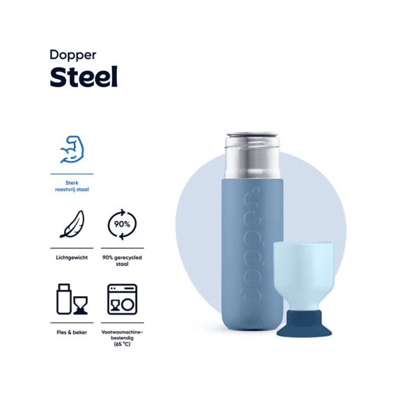 Dopper Steel Drinkfles 490ml Coastal Blue