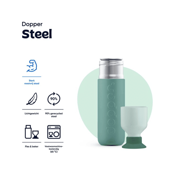 Dopper Steel Drinkfles 490ml Canopy Green