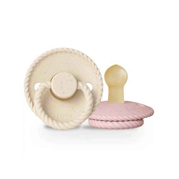 Frigg Fopspeen Maat 2 Latex Mini Mocha 2-pack Vanilla Cream/Rose Latte