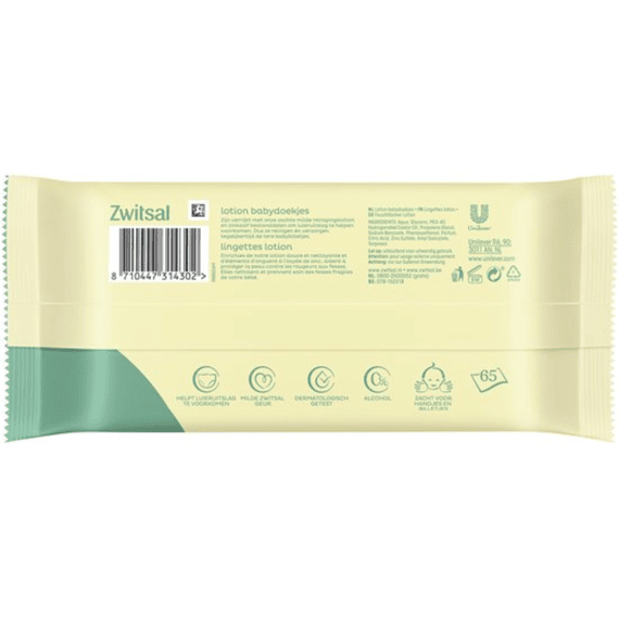 Zwitsal Billendoekjes Lotion - 65st