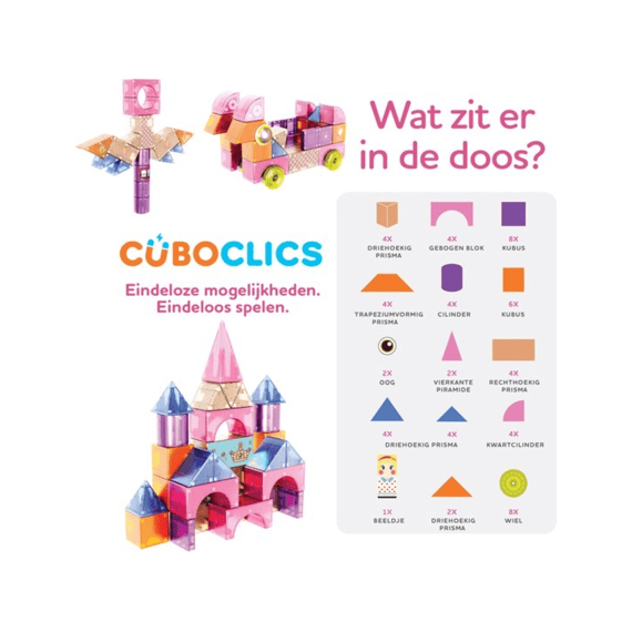 Cubo Clics Magnetische Bouwblokken Princess Set