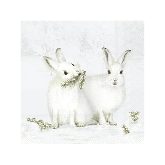 Ihr 10939 Snow Rabbits Lunchservet Mix