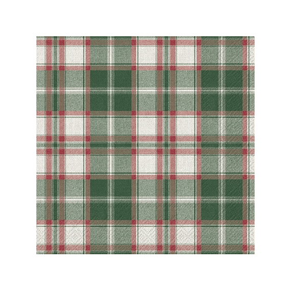 IHR Lunchservetten Check Green Red 33x33 cm 20 Stuks