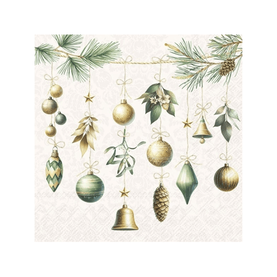Ihr 10882 Christmas Decorations Lunchservet Cream