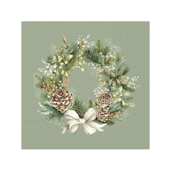 Ihr 11207 Wreath Of The Forest Lunchservet Green