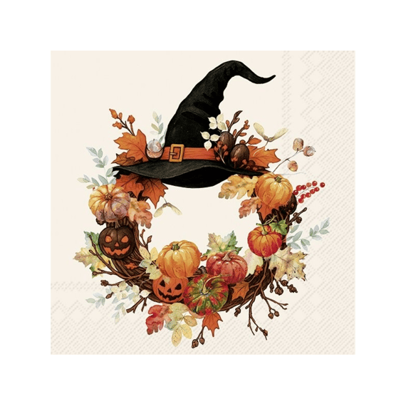 Ihr 11245 Witch Wreath Lunchservet Cream