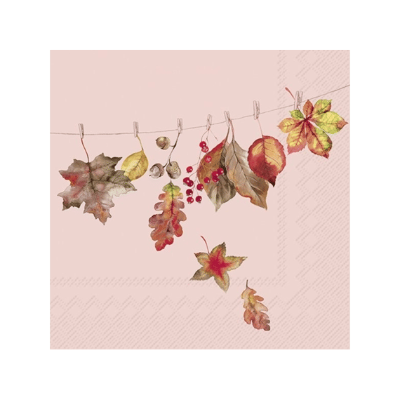 Ihr 11123 Leaf Line Lunchservet Old Rose