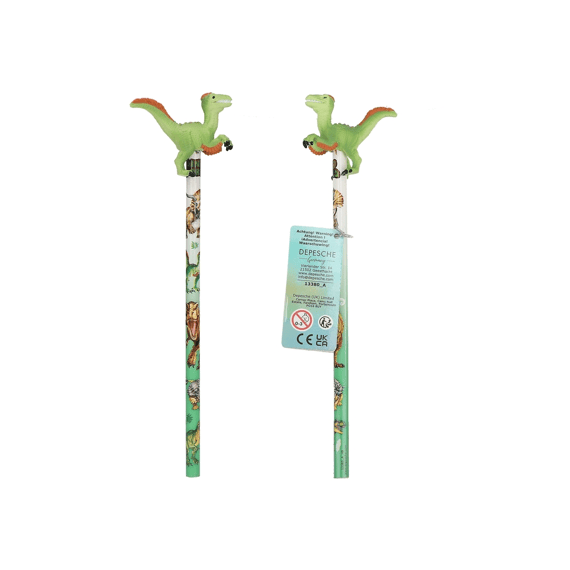 Dino World Potlood Met Dino Topper Assortiment