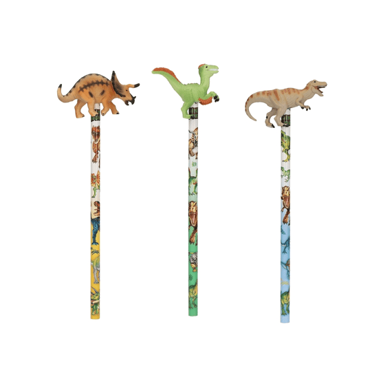 Dino World Potlood Met Dino Topper Assortiment