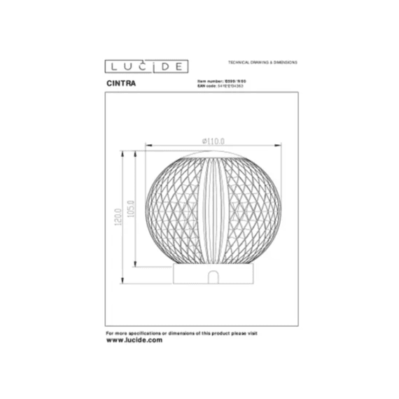 Cintra Tafellamp Transparant Oplaadbaar Ø 11cm