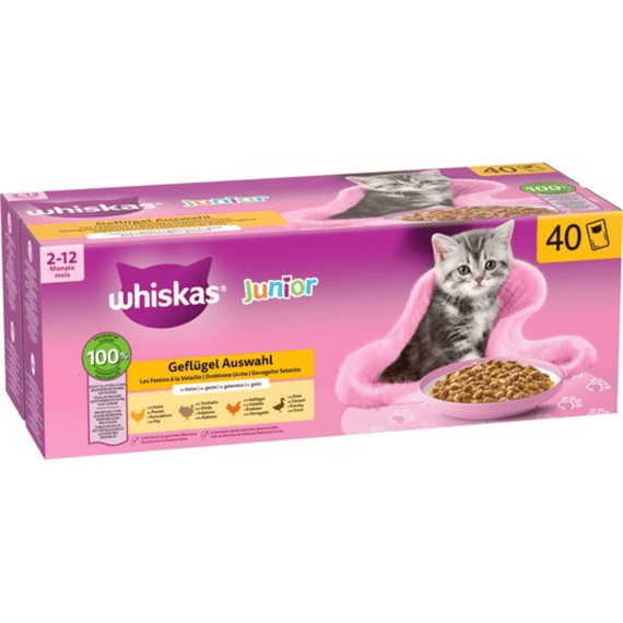 Wiskas Pouch Jun Gevogelte 40x85g
