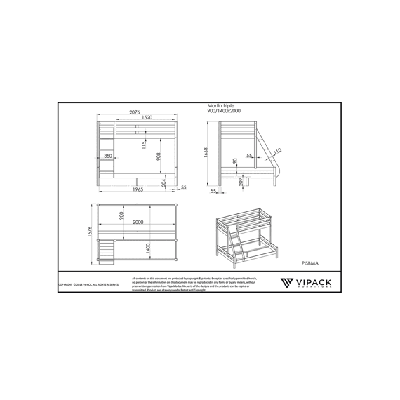 Vipack Pino Stapelbed Wit