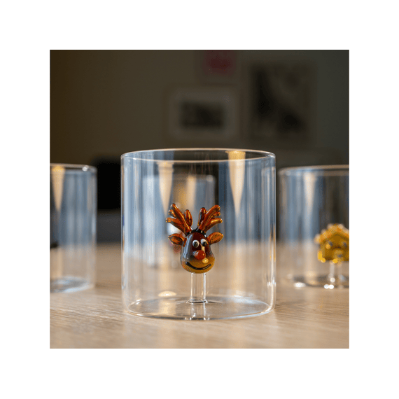 Wd Lifestyle Monterey Line Glas 25cl Met Glasdecoratie Kerstfiguur Assortiment