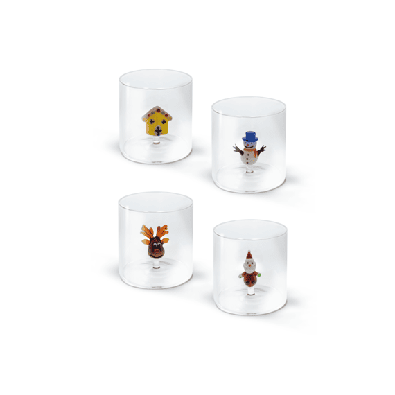 Wd Lifestyle Monterey Line Glas 25cl Met Glasdecoratie Kerstfiguur Assortiment