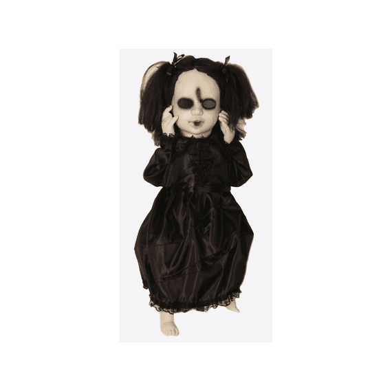 Halloween Deco Scary Girl Met Licht, Geluid En Beweging 35cm