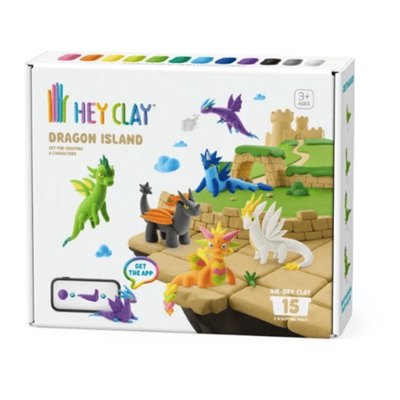 Hey Clay Set Met 15 Potjes Air-dry Boetseerklei Dragon Island