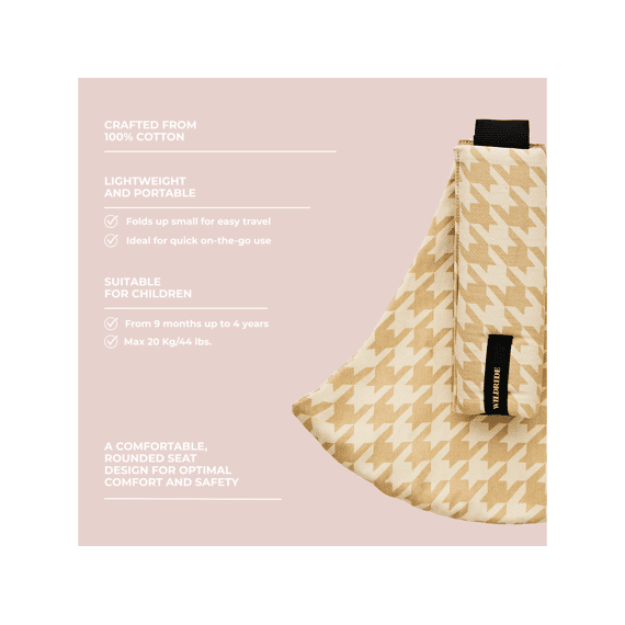 Wildride Peuter Heupdrager/draakgzak Sand Houndstooth