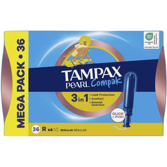 Tampax Tampons Compak Pearl Regular 36st