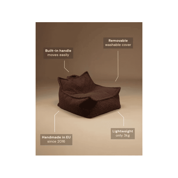 Wigiwama Beanbag Chair Teddy Warm Hazel