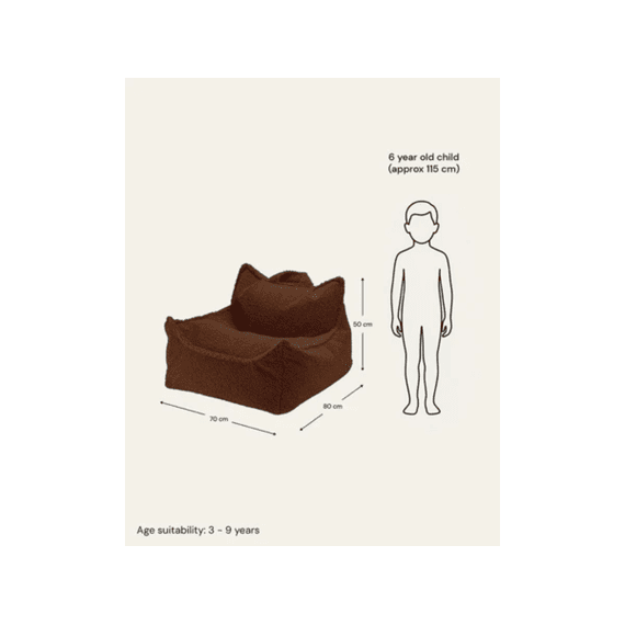 Wigiwama Beanbag Chair Teddy Warm Hazel