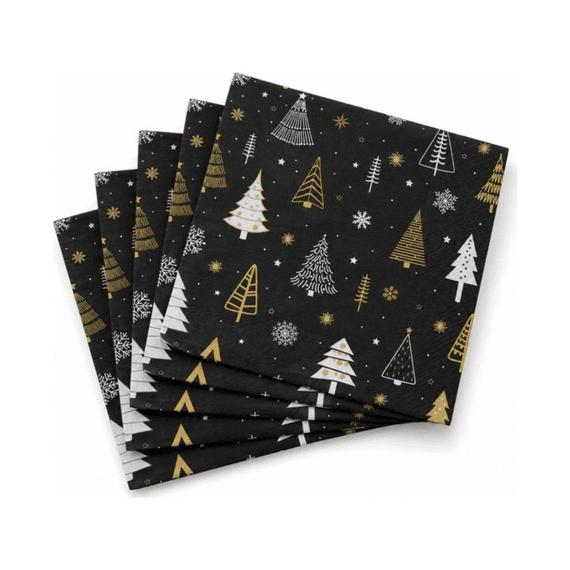 Duni Servetten 33x33cm 20stuks Glittery Trees