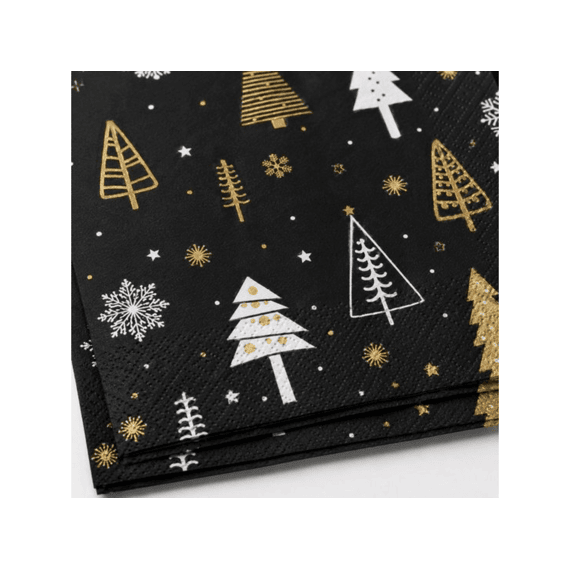 Duni Servetten 33x33cm 20stuks Glittery Trees
