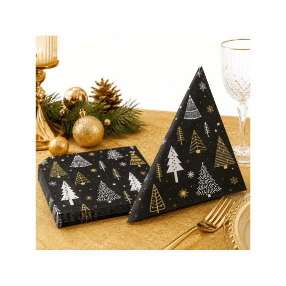 Duni Servetten 33x33cm 20stuks Glittery Trees