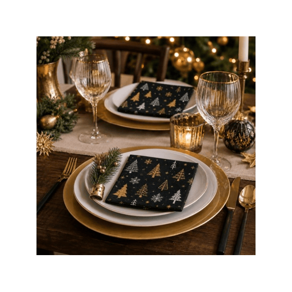 Duni Servetten 33x33cm 20stuks Glittery Trees