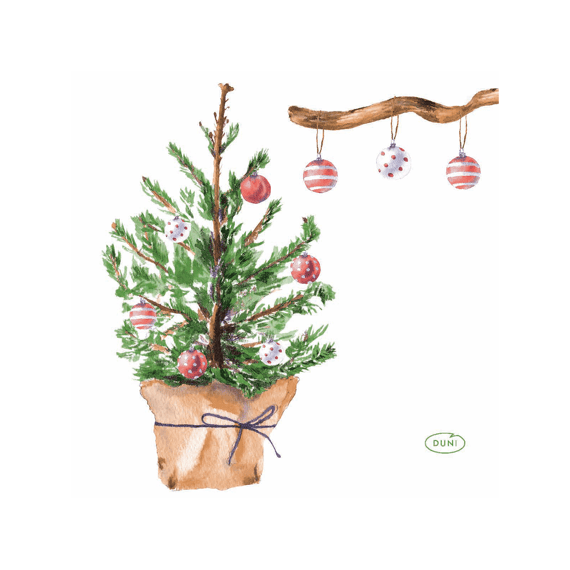 Duni Servetten 24x24cm 20stuks Tree And Baubles