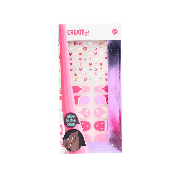 Create It! Beauty Nagelsticker Set Glow In The Dark Assortiment