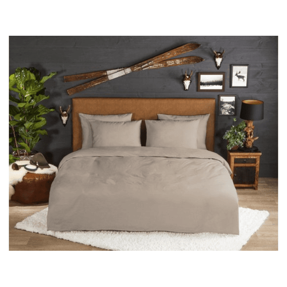 Good Morning Dekbedovertrek Flanel Zand 240x200 + 2* 60x70 Cm