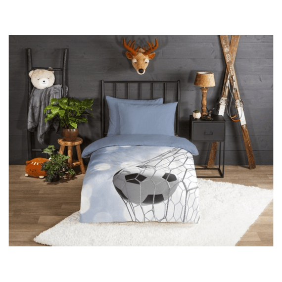 Good Morning Dekbedovertrek Flanel Blauw 140x220 + 1* 60x70 Cm