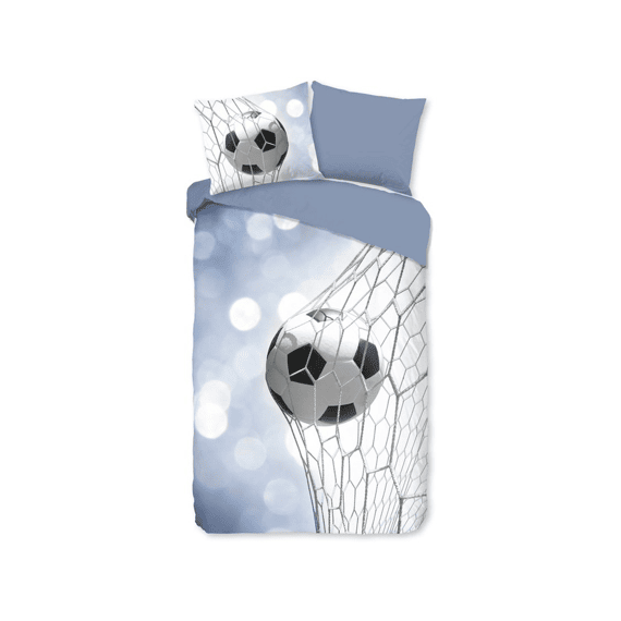 Good Morning Dekbedovertrek Flanel Blauw 140x220 + 1* 60x70 Cm