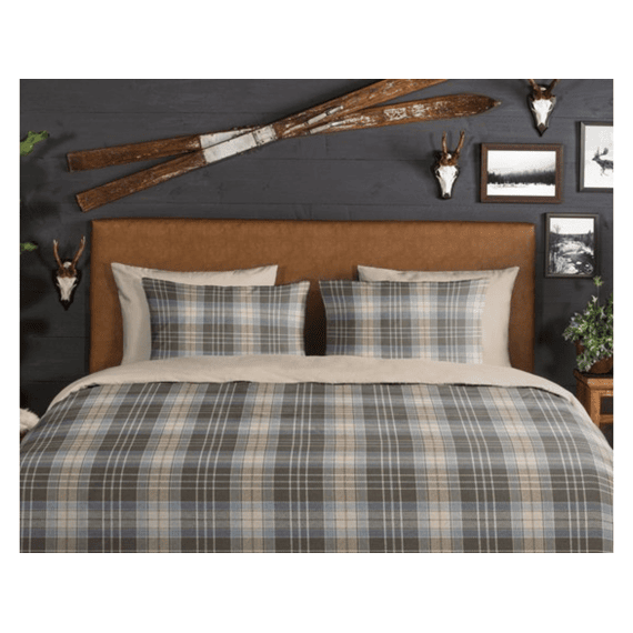 Good Morning Dekbedovertrek Flanel Bruin 240x220 + 2* 60x70 Cm
