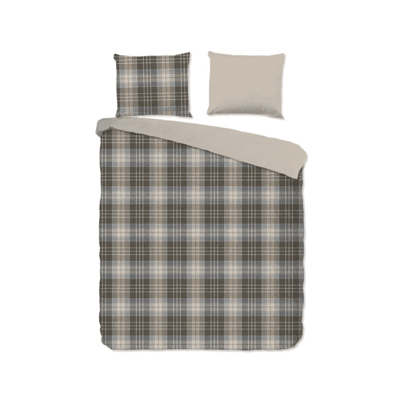 Good Morning Dekbedovertrek Flanel Bruin 240x220 + 2* 60x70 Cm