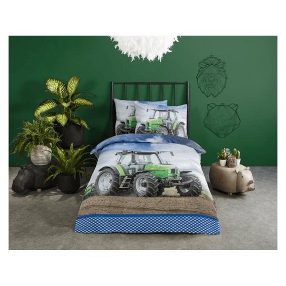 Good Morning Dekbedovertrek Flanel Multi 140x220 + 1* 60x70 Cm
