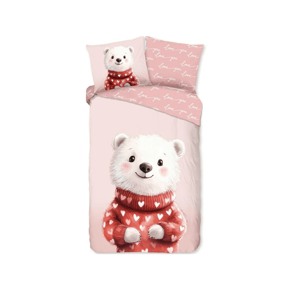 Good Morning Dekbedovertrek Flanel Roze 140x220 + 1* 60x70 Cm