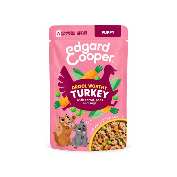 Edgard & Cooper Honden Puppy Pouch Kalkoen 150g