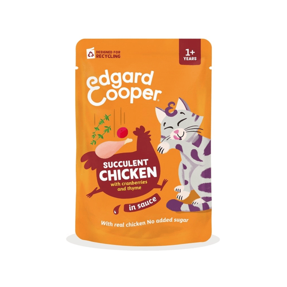 Edgard & Cooper Kat Adult Saus Pouch Kip 85 gram