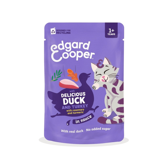 Edgard & Cooper Kat Adult Sauce Pouch Eend & Kalkoen 85 gram