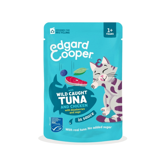 Edgard & Cooper Adult Saus Pouch Tonijn & Kip 85 gram