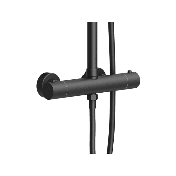 Aloni Optima Rondo Regendoucheset - Thermostatisch - Opbouw - Mat Zwart