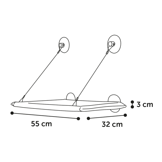 Raamhangmat Chill Rechthoekig Grijs 55x32x3cm